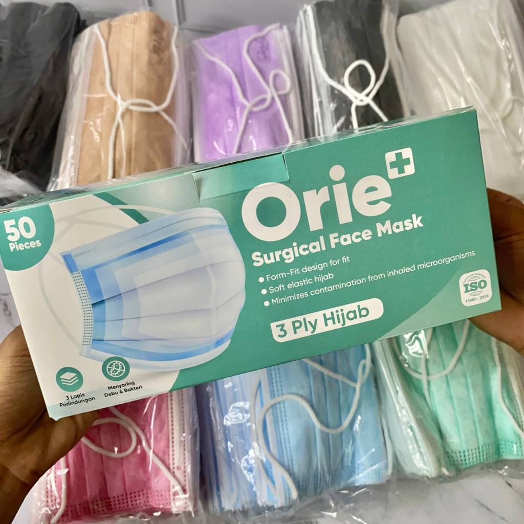 MASKER HEADLOOP EARLOOP ORIE 3PLY / MASKER HIJAB NON HIJAB SENSA ORIE