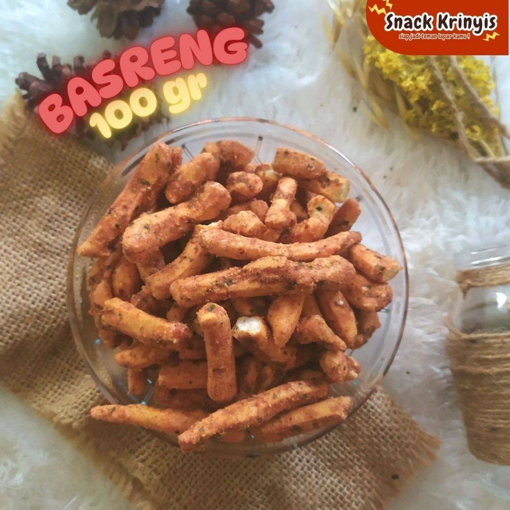 

Snack Krinyis Basreng Cikruh Stik Pedas Daun Jeruk Kemasan 100 gr