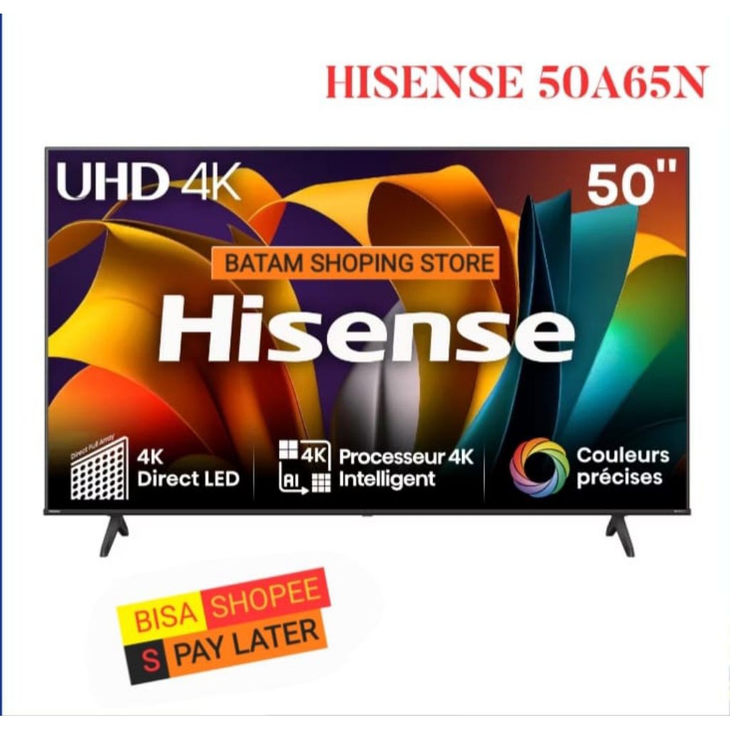 SMART TV HISENSE 50 INCH A65N 4K UHD GARANSI RESMI