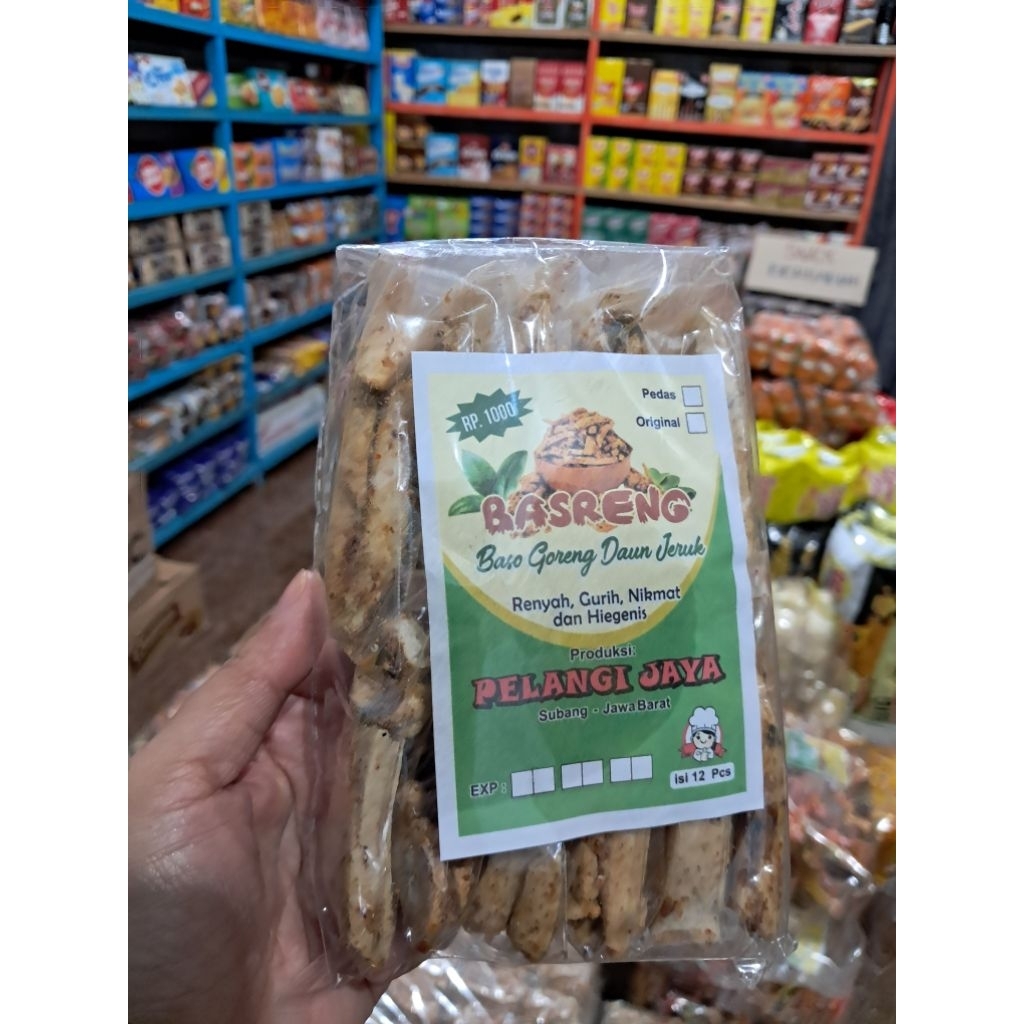 

Basreng Pedas Pelangi jaya 175gr/pcsx10 bungkus/1ball