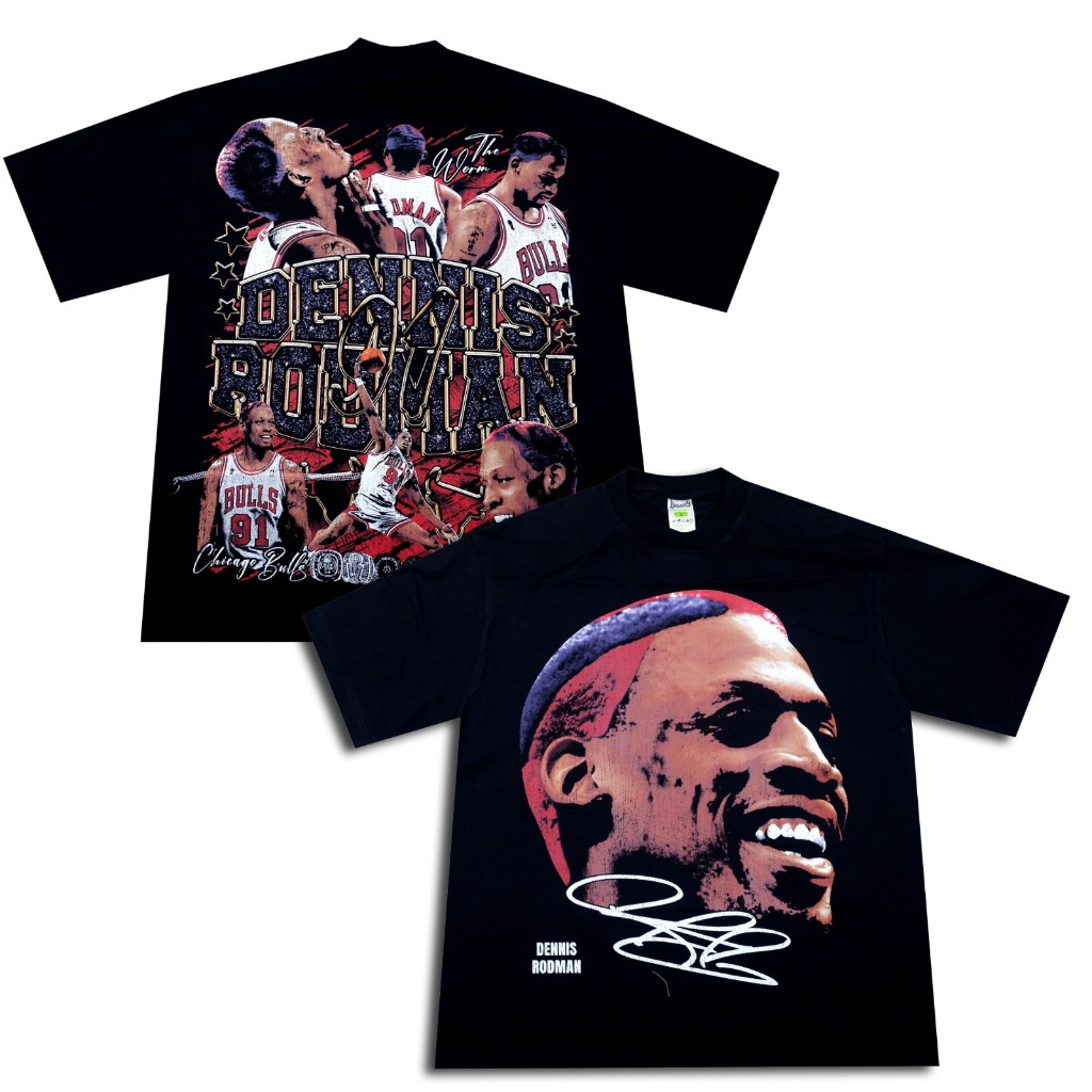 Dennis Rodman Head Chicago Bulls NBA Sport T-shirt Bootleg Vintage Oversize
