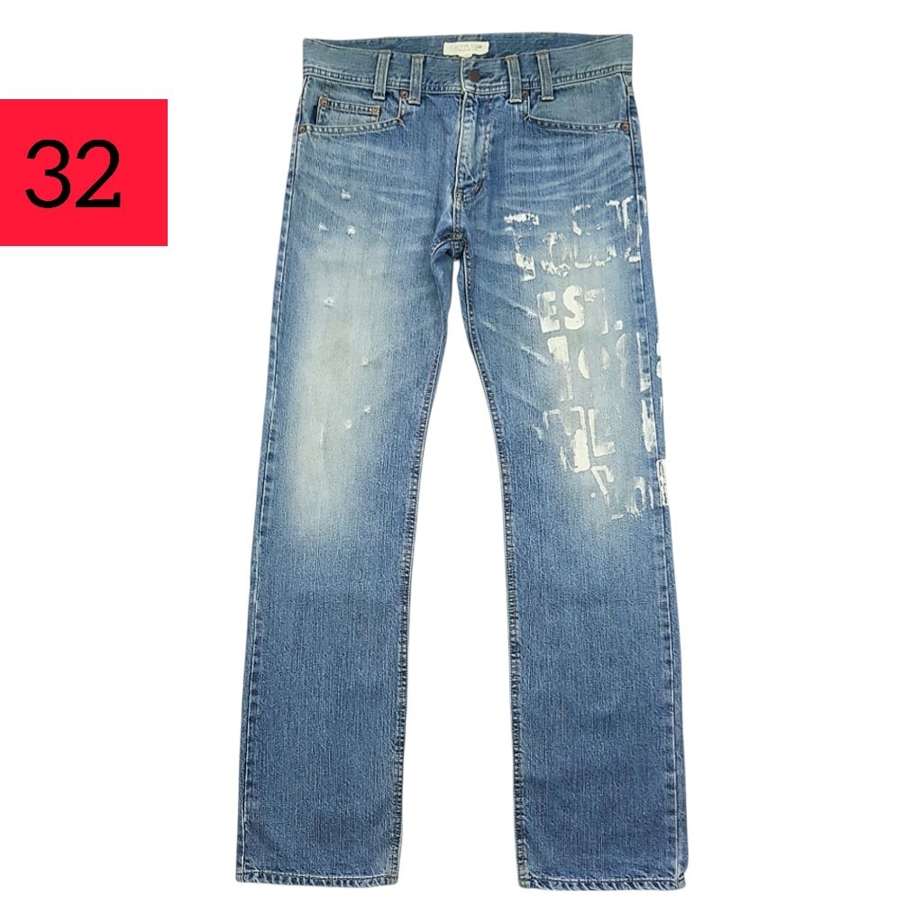 Celana panjang jeans TOMMY splatter Made in Japan ( size 32 )