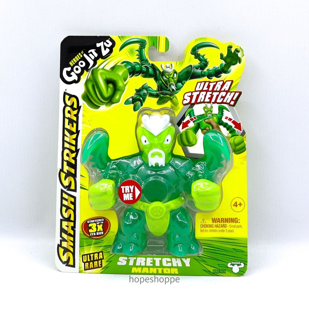 Heroes of Goo Jit Zu Smash Strikers Stretchy Mantor Ultra Rare Figur Aksi Elastis Original Moose