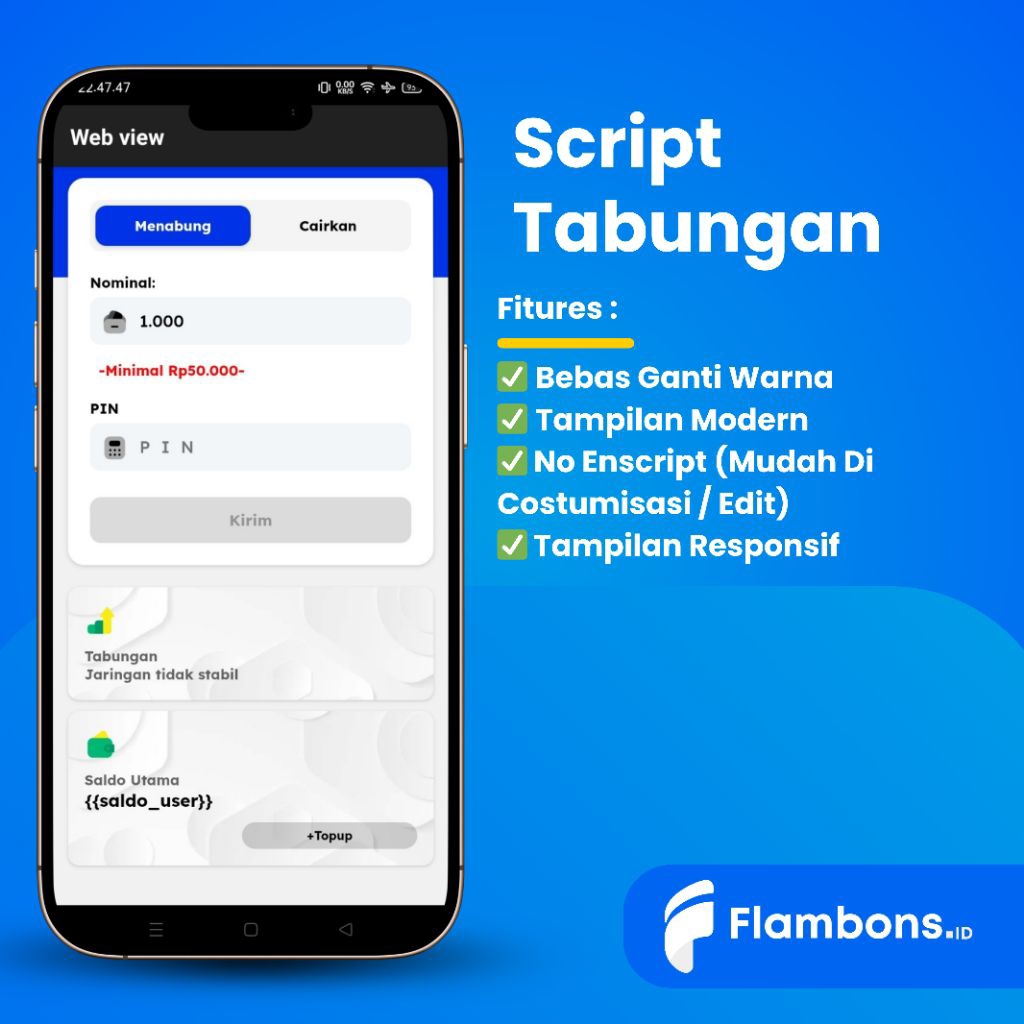 Script Bukaolshop Tabungan