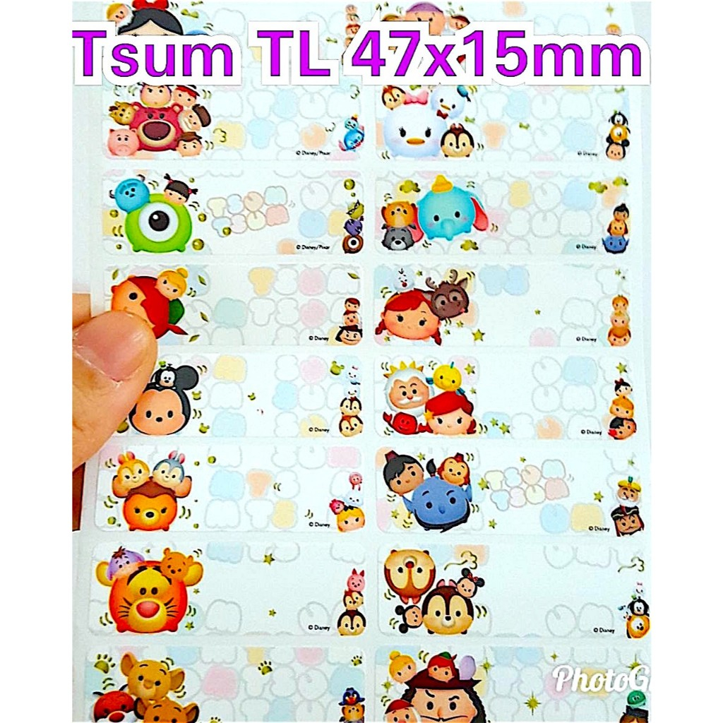 

Label Nama Anti Air Sticker Waterproof Premium Tsum Tsum