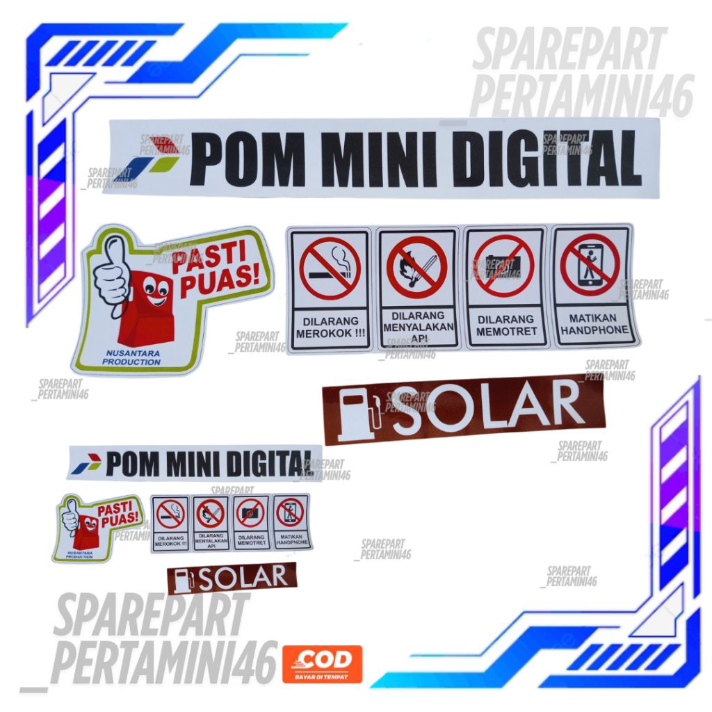 Set Stiker 1 Nozzle Pom Mini digital Pertamini Solar