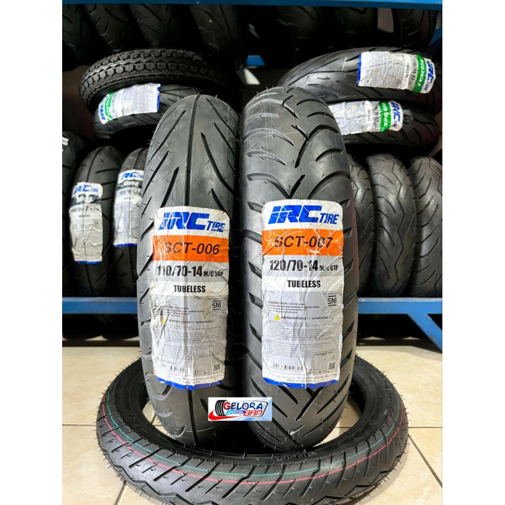Ban Irc Sct006 110/70-14 Irc Sct007 120/70-14 Ban Matic Tubeless Ring 14 ban matic 110/70-14 ban met