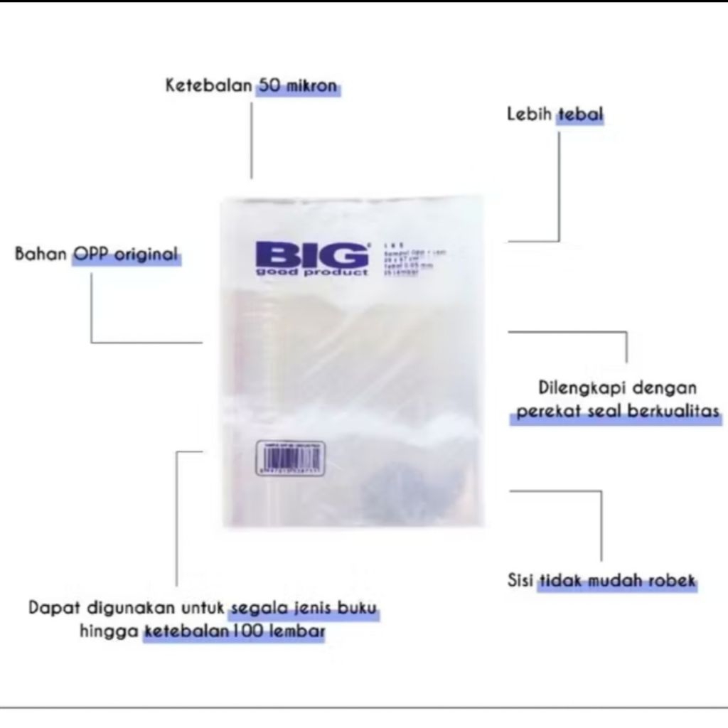 

sampul buku plastik perekat isi 25 //sampul big isi 25