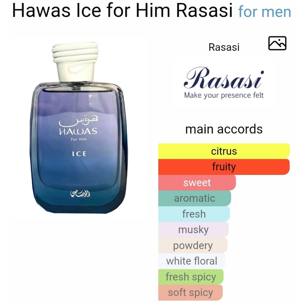 Decant Parfum Rasasi Hawas Ice by Rasasi