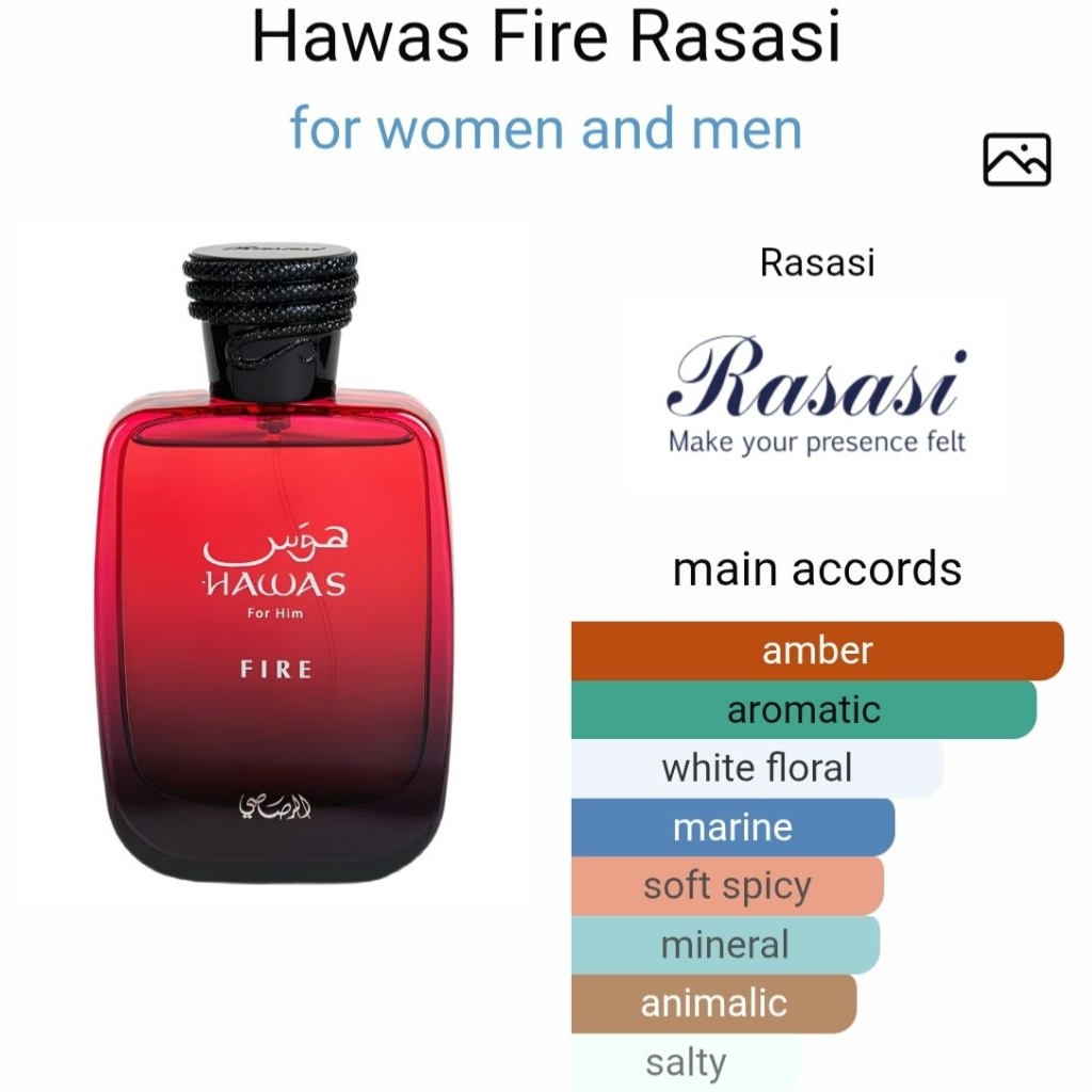 Decant Parfum Rasasi Hawas Fire by Rasasi
