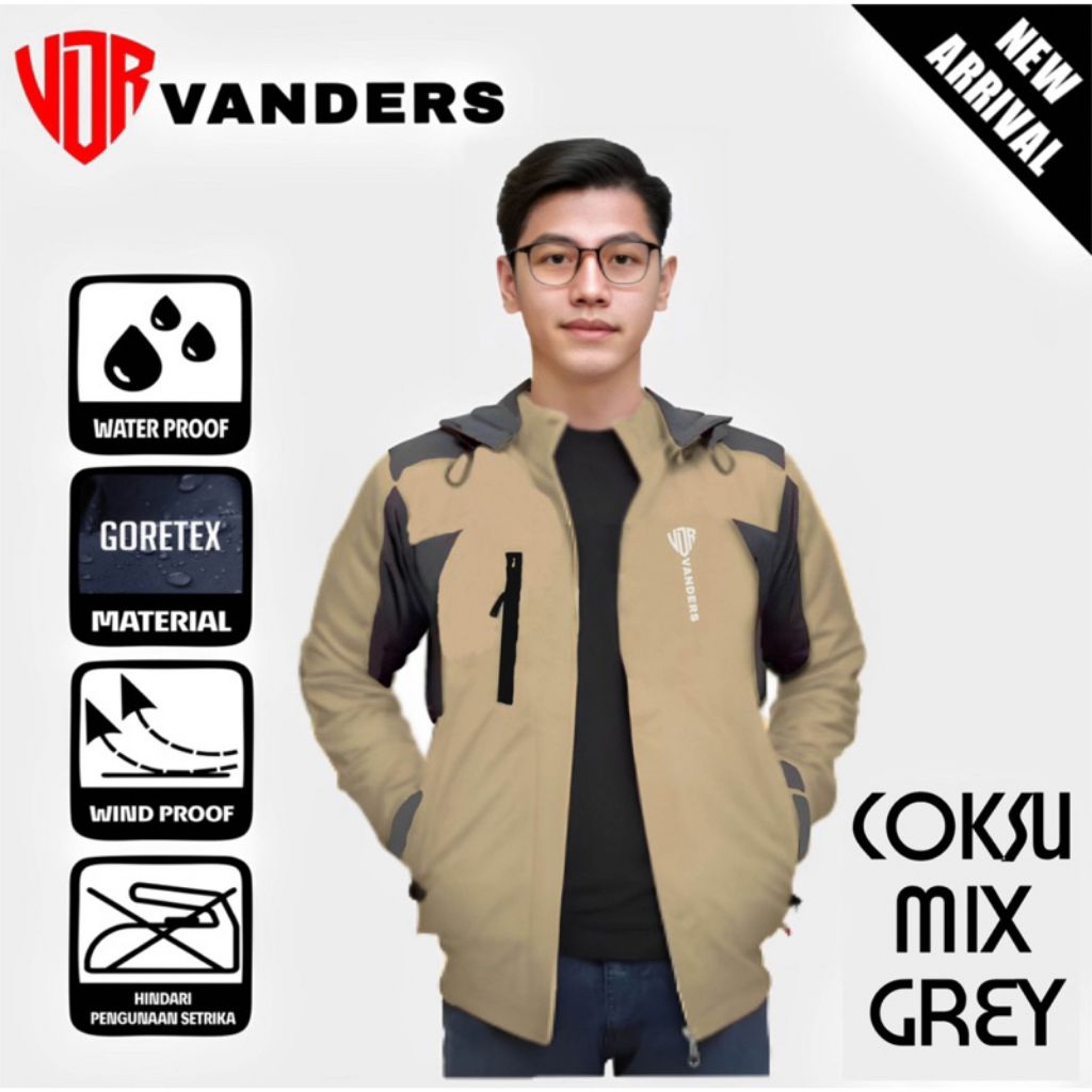COD JAKET OUTDOOR ORIGINAL 100% WATERPROOF VANDERS BAHAN GORETEX IMPORT