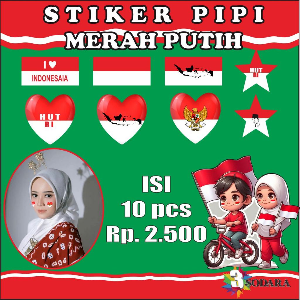 

STIKER PIPI BENDERA MERAH PUTIH | STIKER BENDERA MERAH PUTIH