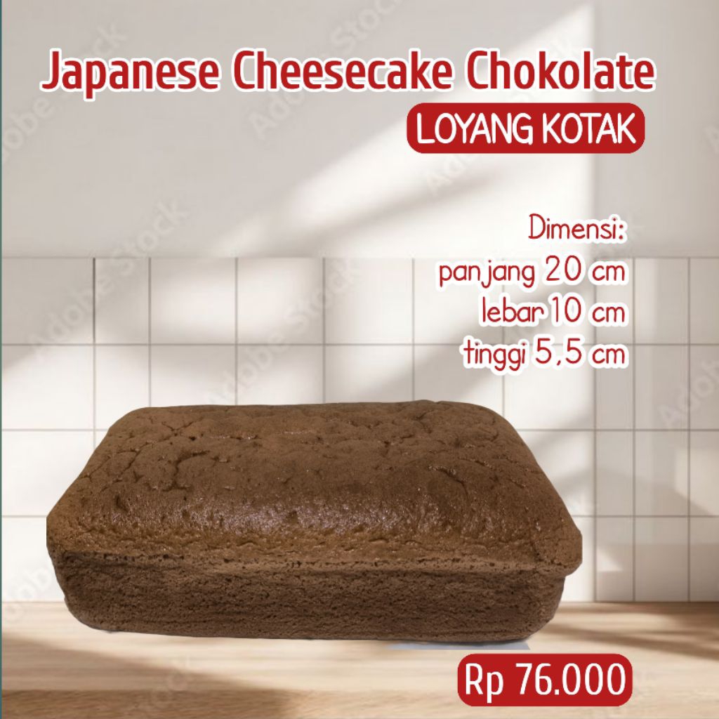 

Japanese Cheesecake Rasa Cokelat Loyang kotak