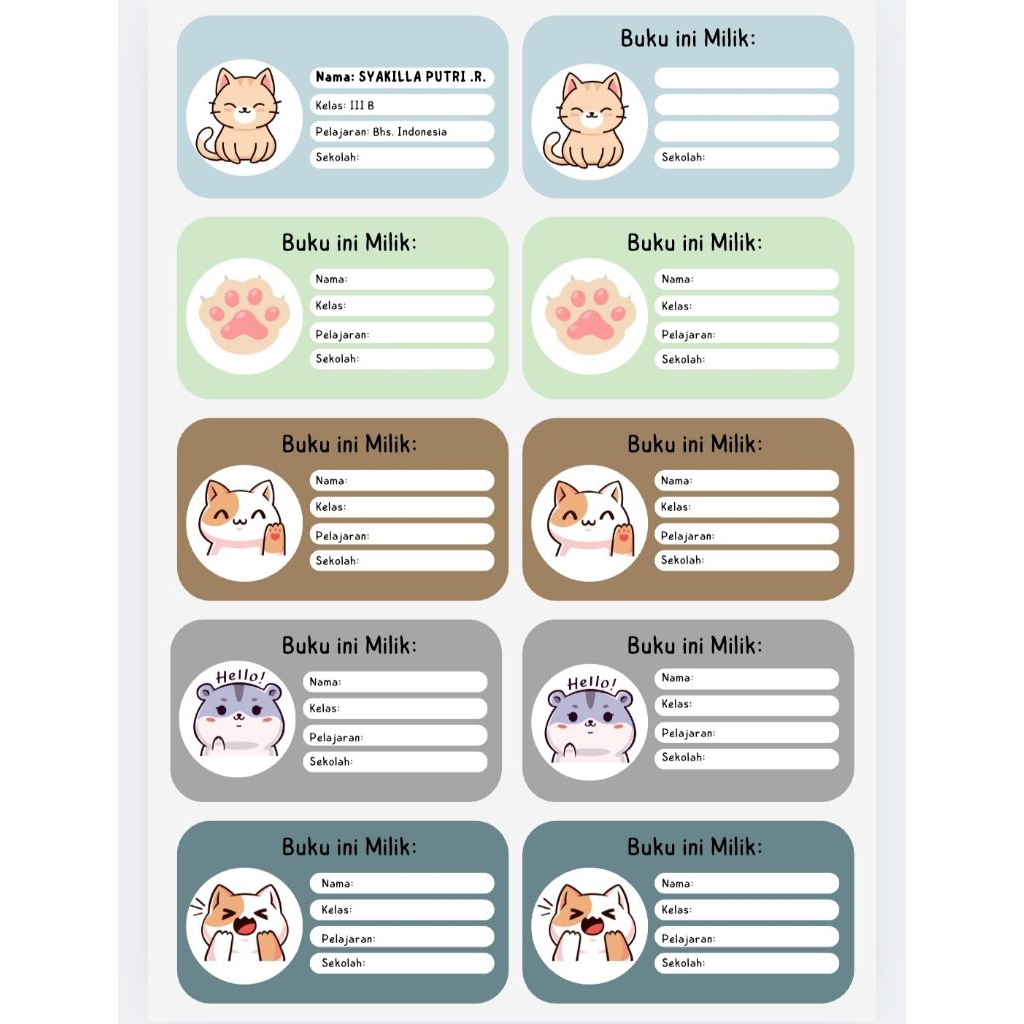 

Label Nama Untuk Buku