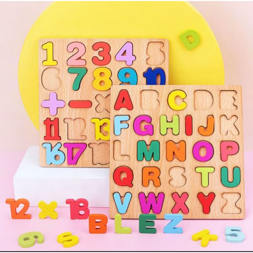 Puzzle Belajar Anak/Puzzle Kayu Belajar membantu perkembangan  bahasa dan kognitif Anak