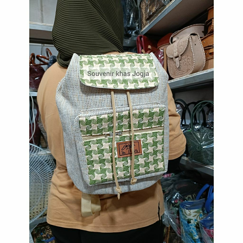 Tas ransel goni jogja termurah|| tas ransel serut KOMBINASI|| tas oleh-oleh khas jogja (BISA COD)