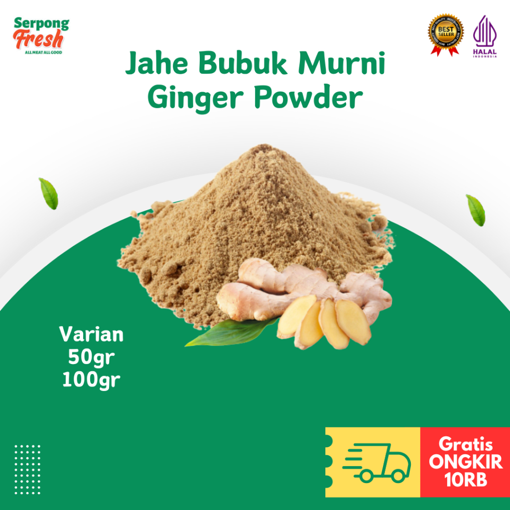 

Bumbu Rempah Jahe Bubuk Murni Ginger Powder 50gr 100gr