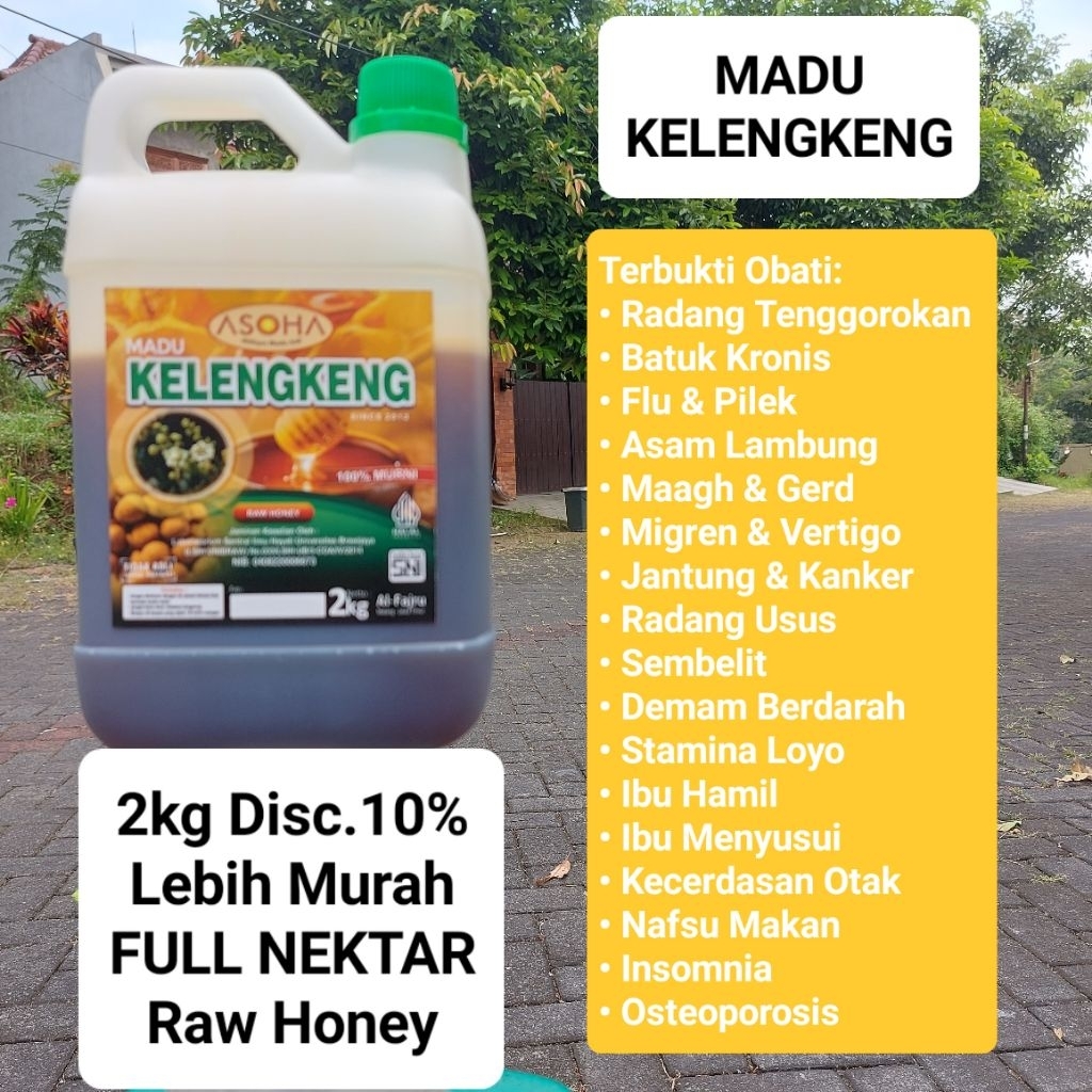 

ASOHA Madu Kelengkeng Asli Murni 2kg | FULL NEKTAR | Raw Honey | Kualitas SNI