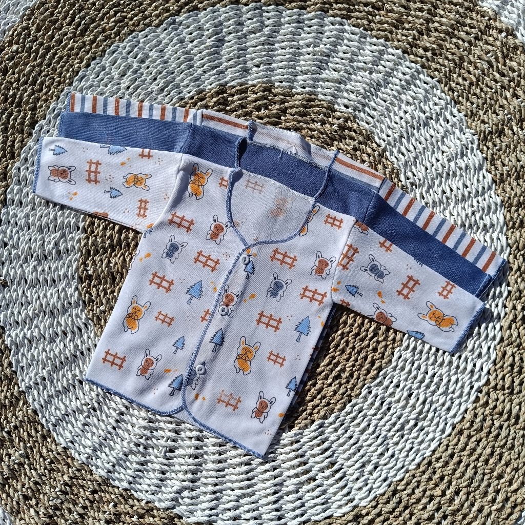 Promo 3Pcs/6Pcs/12Pcs Baju Bayi Lengan Panjang Newborn Atasan Bayi Baju Bayi Baru Lahir Usia 0-6 Bul