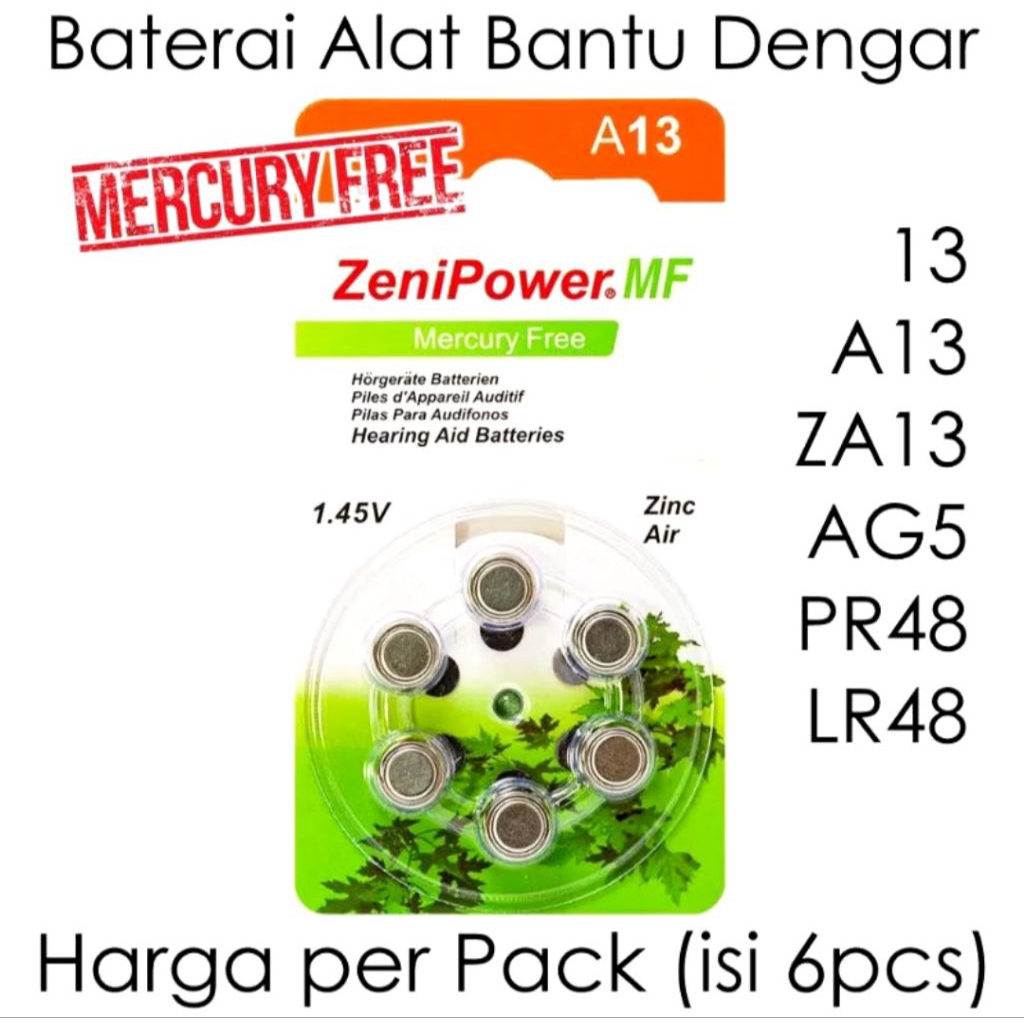 BATERAI A13/AG5/LR754/PR48/LR754H Hearing Aid Baterry