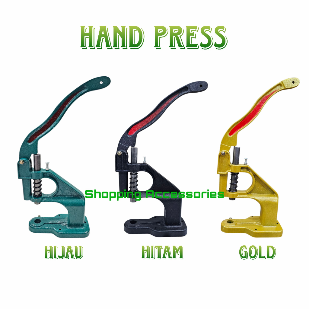 

Handpress HIJAU dan HITAM dan GOLD alat pasang mata ayam kancing snap