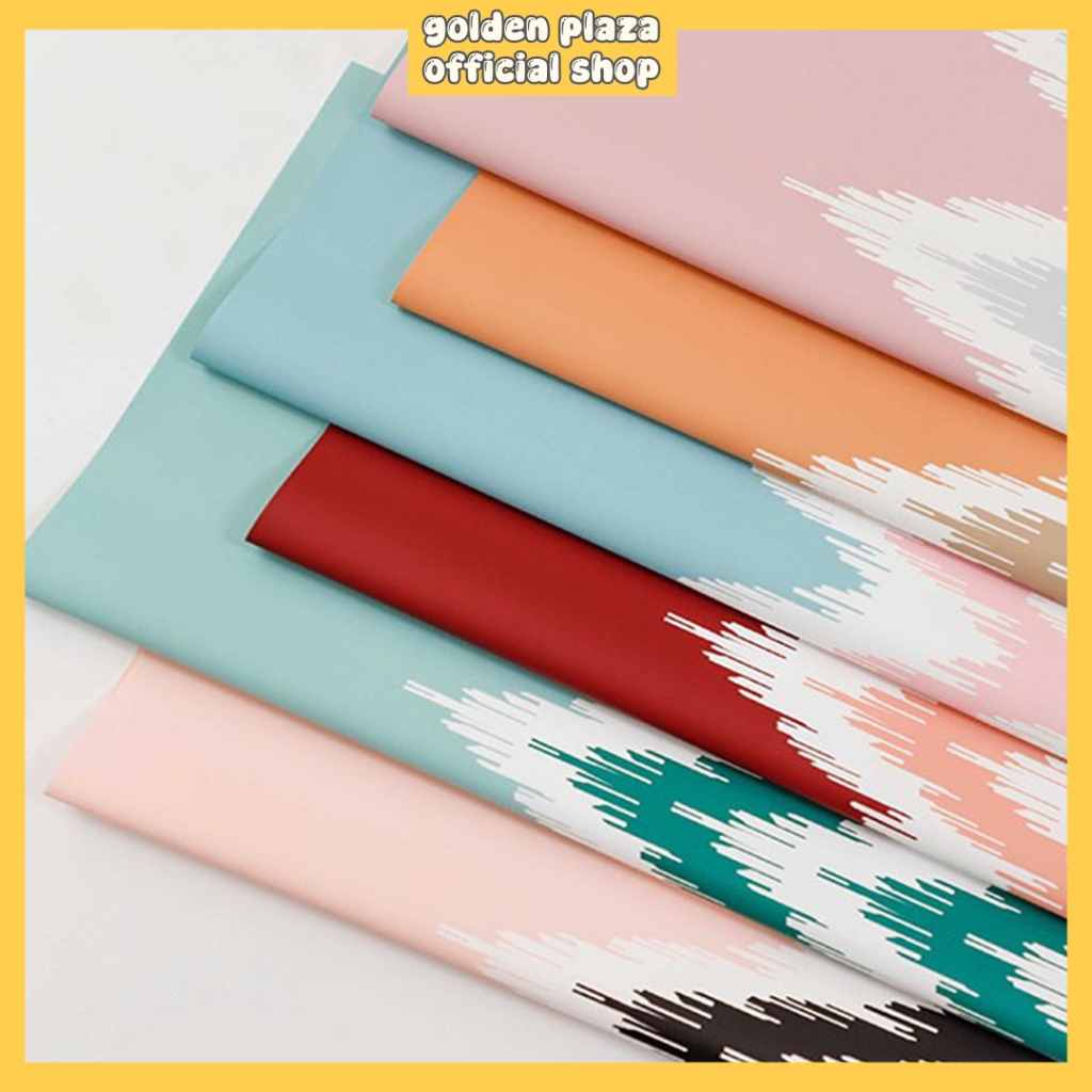 

(20 LEMBAR) Kertas Bunga Buket Motif Lurik Flower Wrapping Paper Cellophane KB6176
