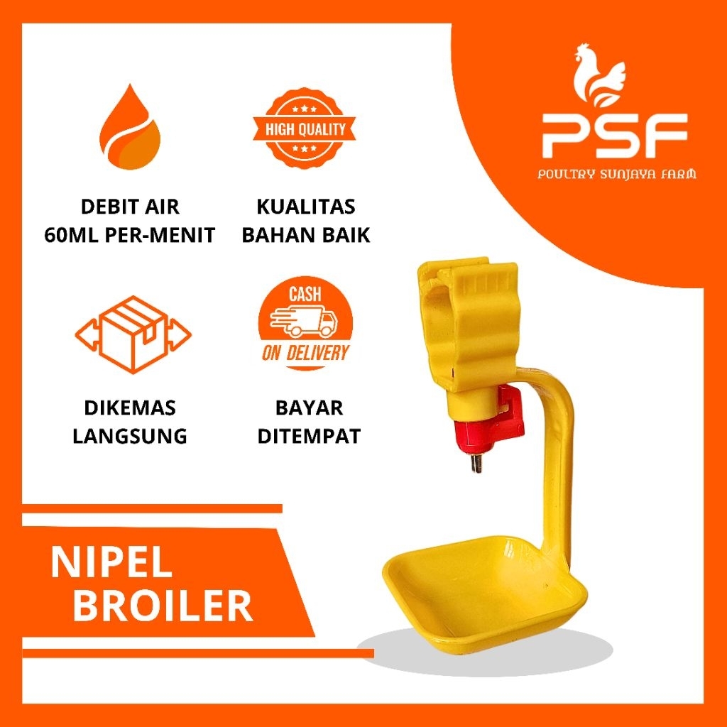 Nipel Ayam Broiler Debit Air Per-Menit 60ML - Untuk Ayam Broiler