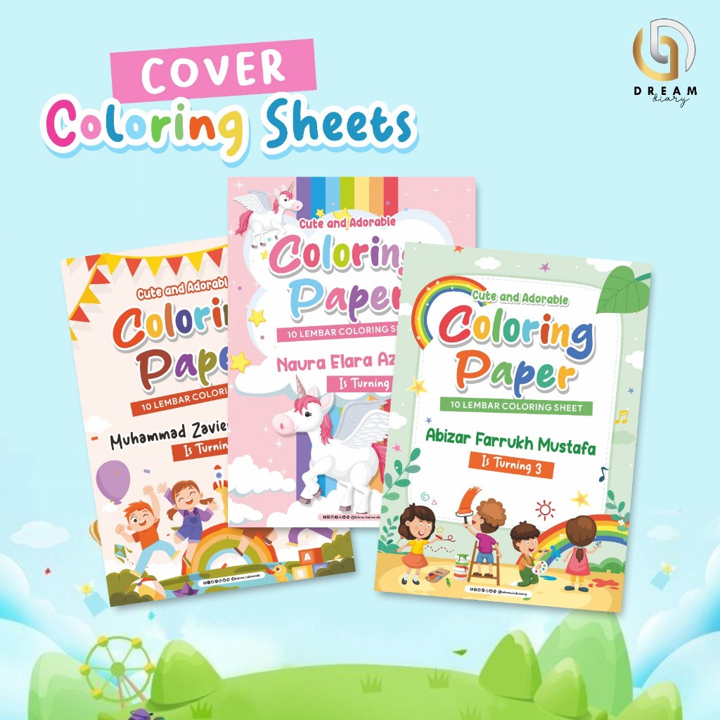 

Sampul Coloring Sheets Anak Custoom | Sampul Lembar Mewarnai A3,A4,A5 HVS | Sampul Aeshtetic CS