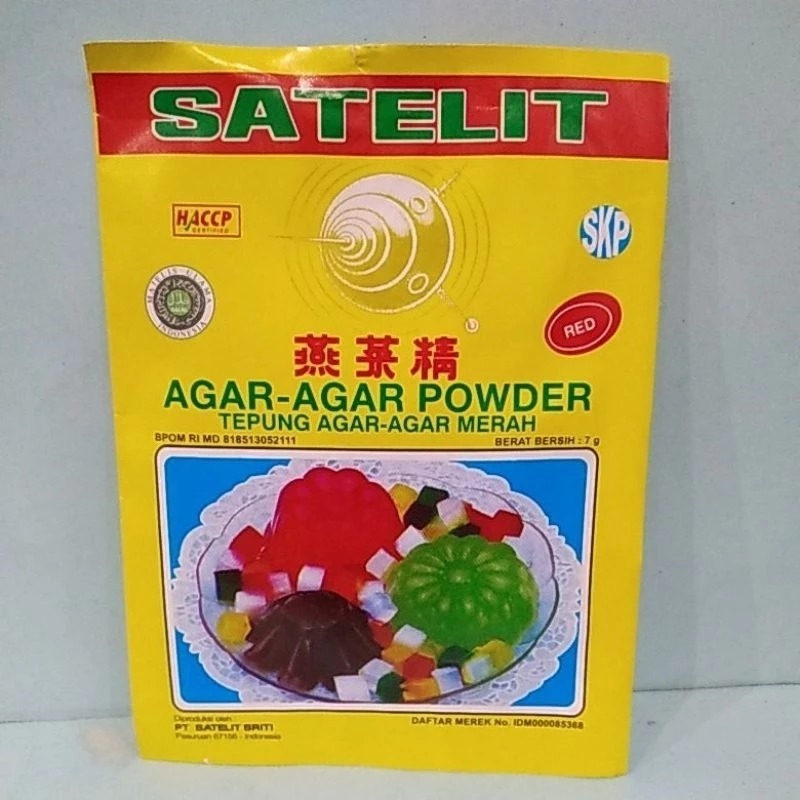 

Satelit Agar Agar Sachet 7gr/ Agar Agar Satelit Ecer (Merah/Hijau/Putih)