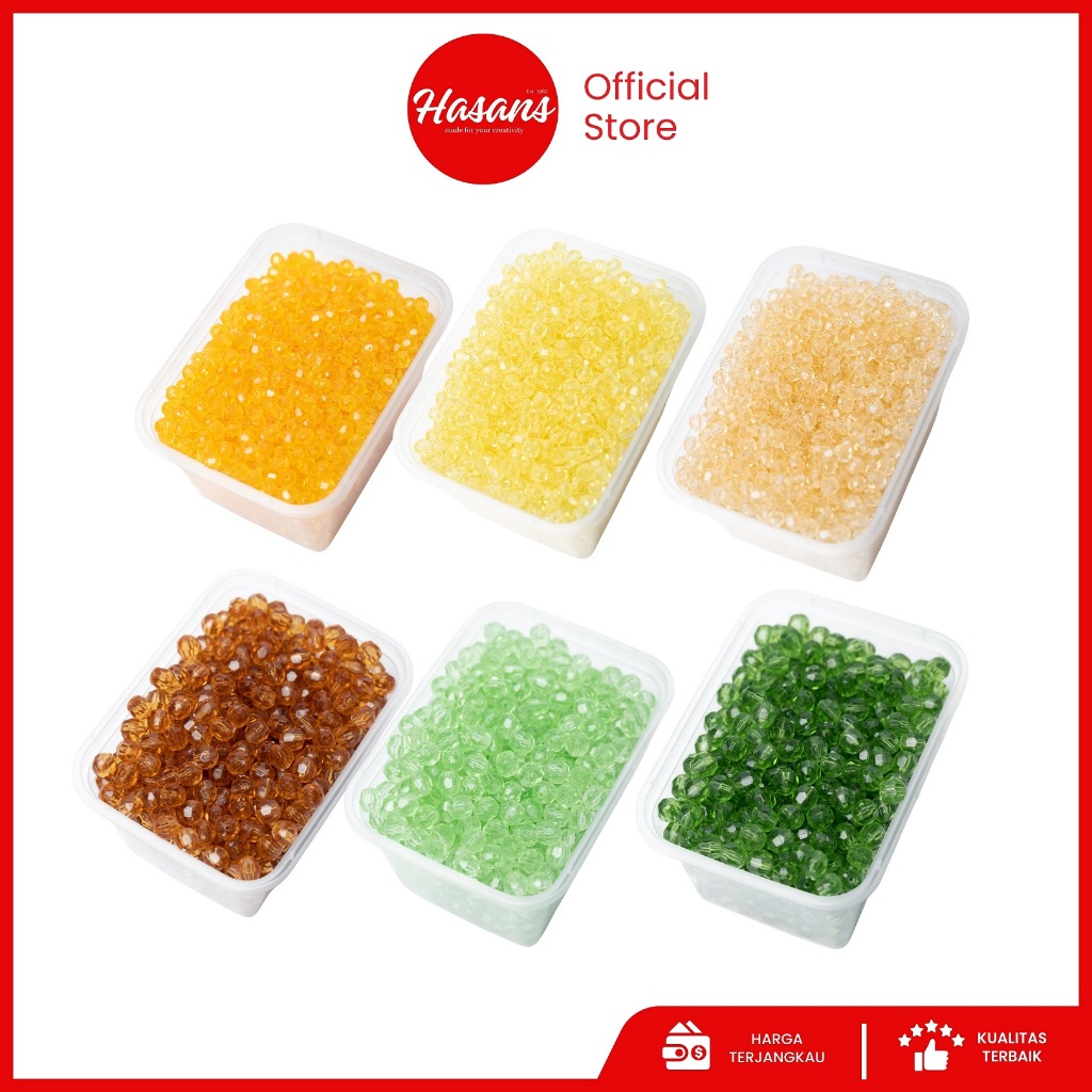 Hasans / Manik Kaca / Mote Kaca / Manik Segi Bening / Mote Segi Bening / Mote Kaca Segi Bening / Mut