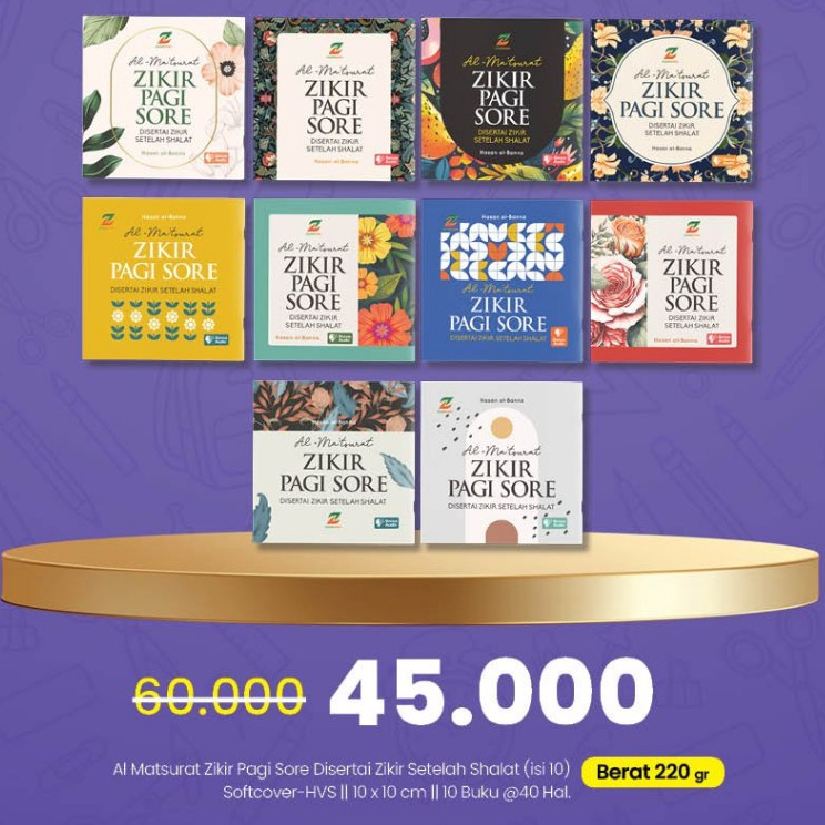 

(ISI 10 BUKU) Al - Ma'tsurat Buku Zikir Pagi dan Petang - Buku Zikir Setelah Sholat