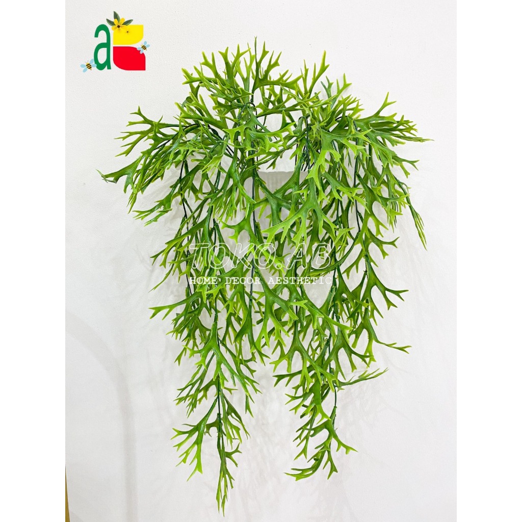 DAUN RAMBAT PAKIS JUNTAI KIJANG B8454 TANDUK RUSA DAUN ARTIFICIAL PLASTIK GANTUNG HIASAN WEDDING