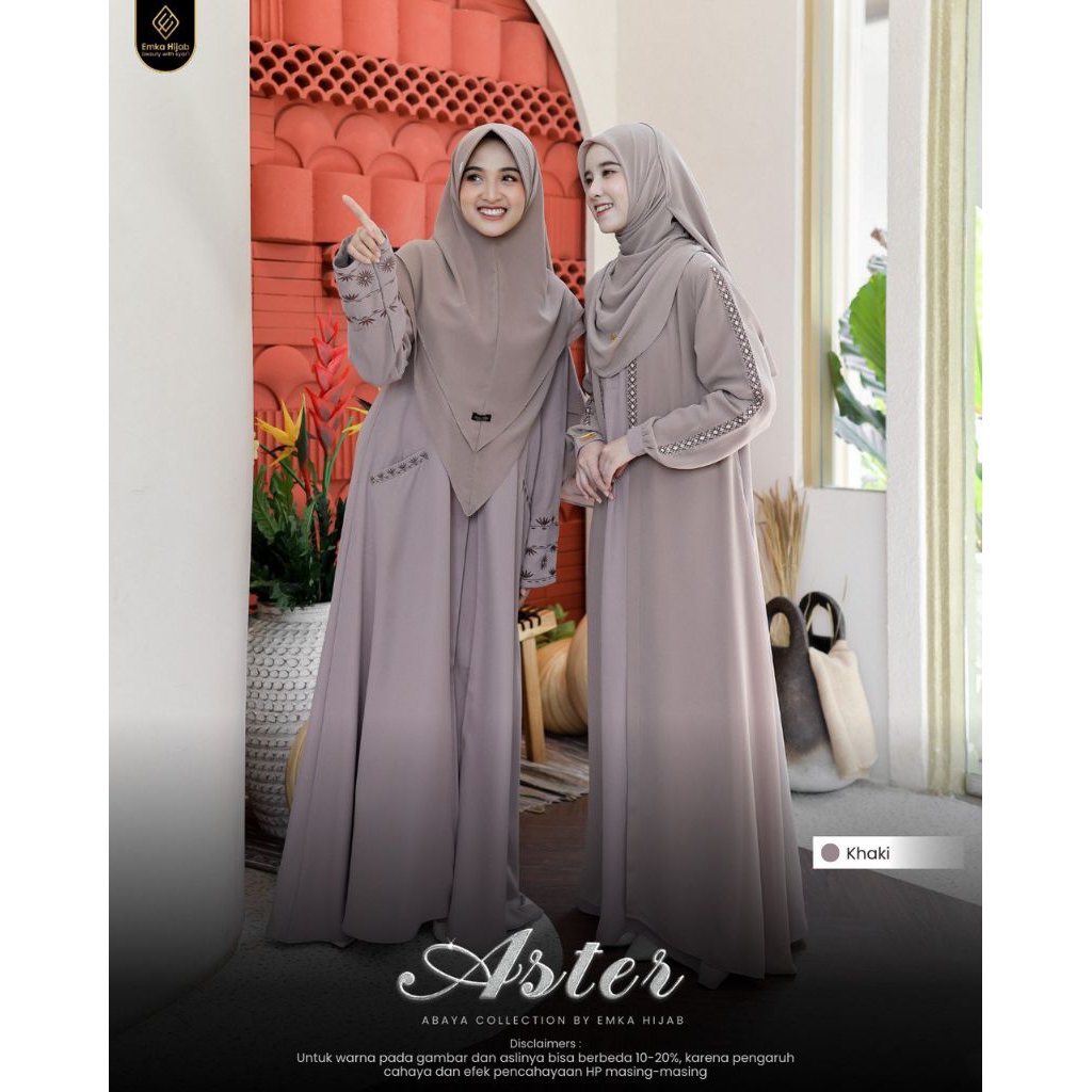 OPEN PRE-ORDER ABAYA ASTER BY EMKA HIJAB/ ABAYA EMKA HIJAB/ ABAYA CANTIK/ ABAYA EMKA HIJAB ORIGINAL/