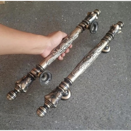Handle Handel Hendel Pintu Antik Estetik Gagang Pegangan 2 Daun Pintu Utama Rumah Kuningan Minimalis