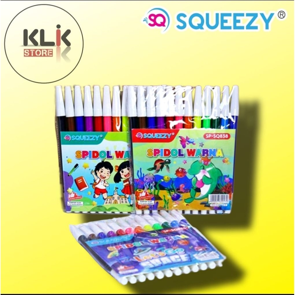 

Spidol 12 Warna Squeezy 838 / Sepidol Warna 1 Set