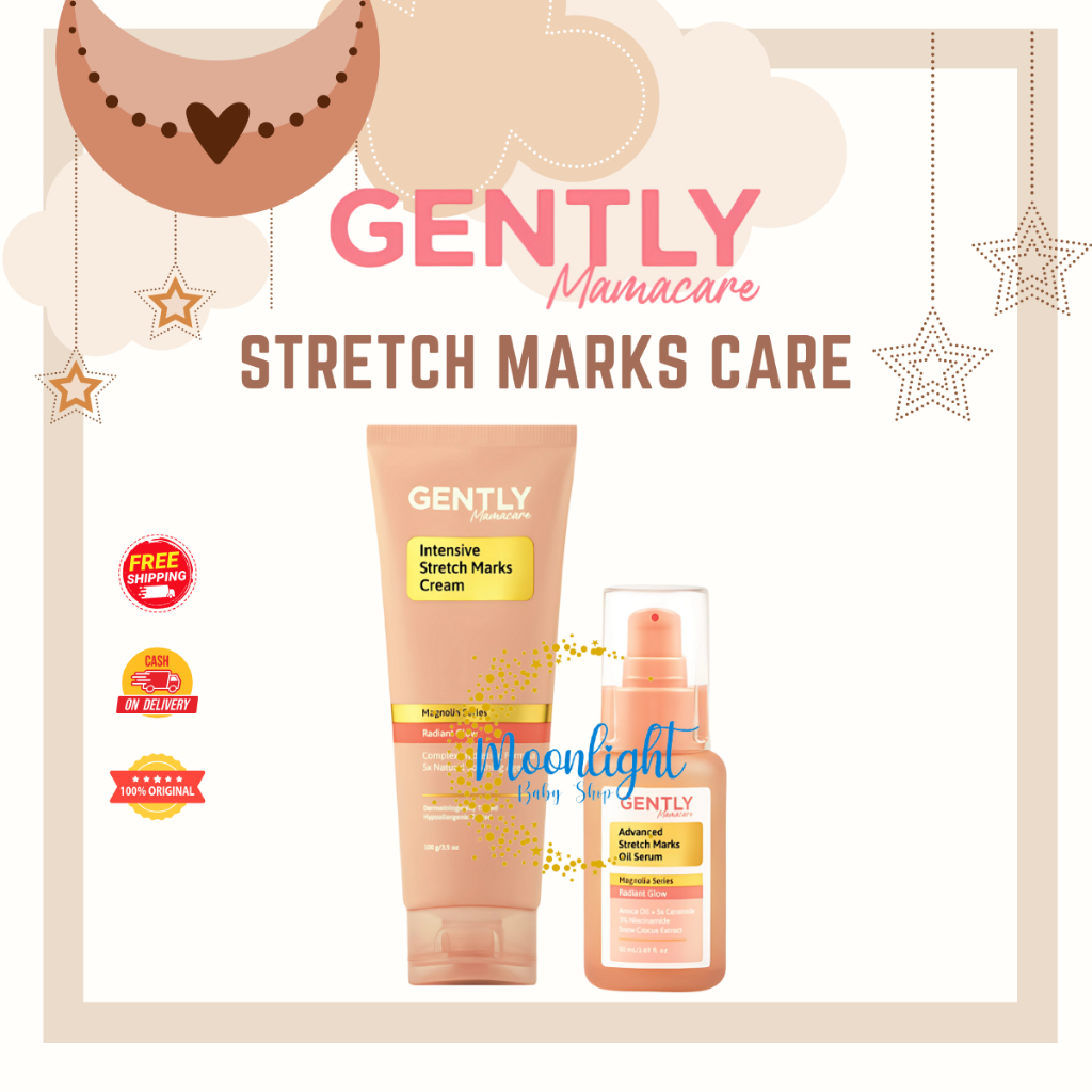 GENTLY Mamacare Stretchmark Cream 100gr - Stretch Mark Serum Oil 50ml