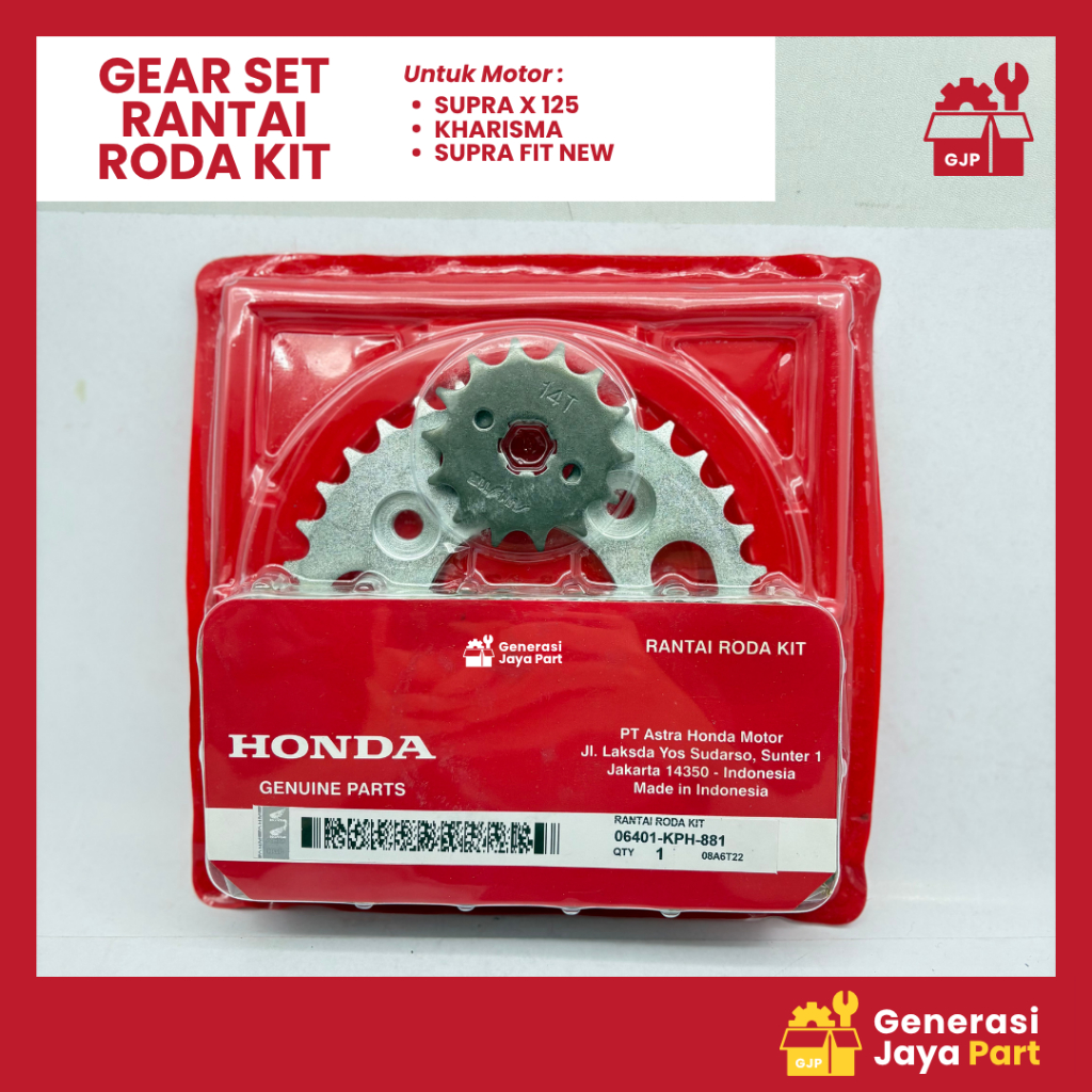 GEAR SET RANTAI RODA KIT Supra X 125 Kharisma Supra Fit | GEAR SET RANTAI RODA KIT | HONDA | 06401-K