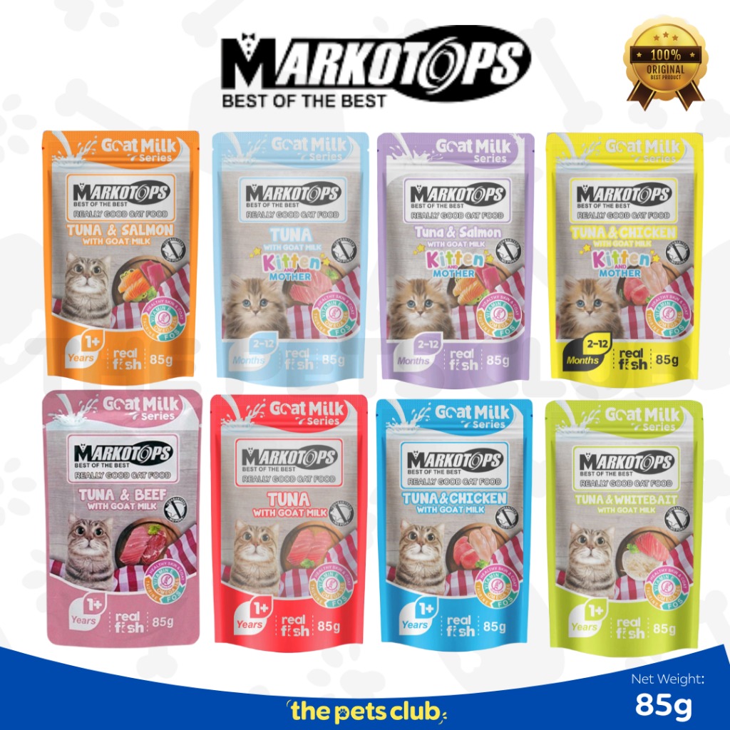 Makanan Kucing Basah MARKOTOPS Pouch 85g | Wet Food Kucing | Cat Wet Food