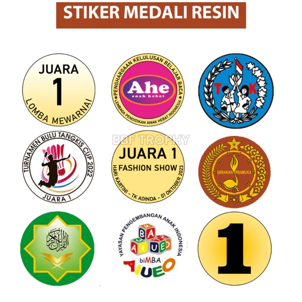 

Stiker Medali Resin Custom Sticker