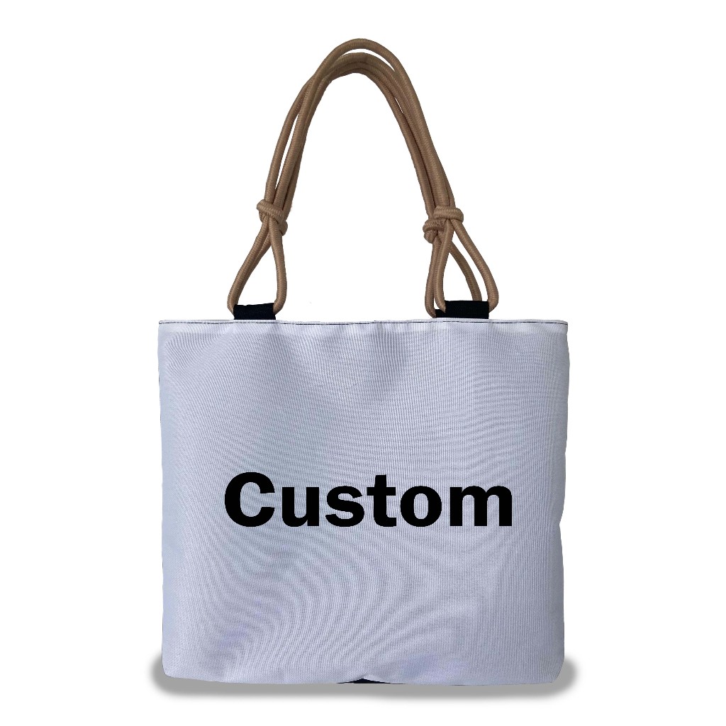 TAS CUSTOM, MODEL TOTE BAG TALI SUMBU CREAM