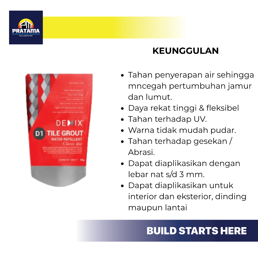 DEMIX D1 TILE GROUT WATER REPELLENT – 1 KG PUTIH