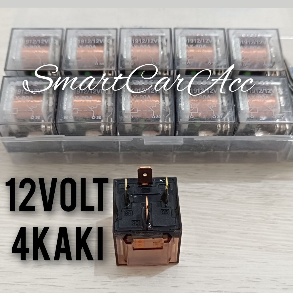 Relay Relai Rilai Klakson Bel Lampu 12Volt 12V 4 Kaki 4 Pin Universal Mobil Motor