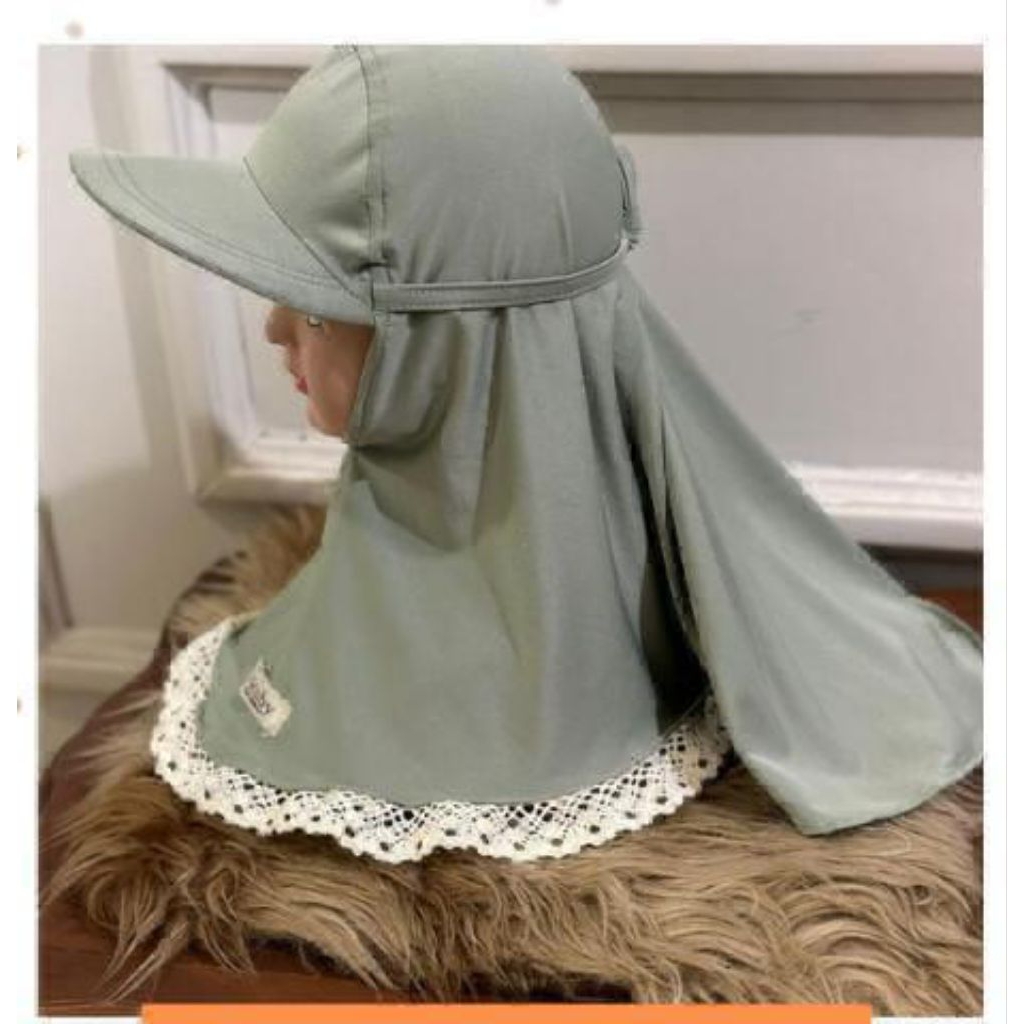 jilbab anak topi