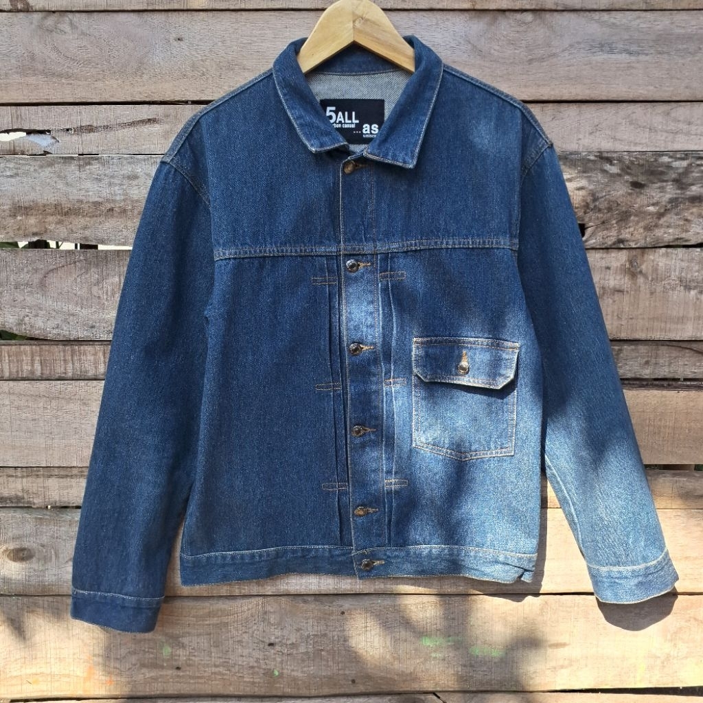 jaket jeans jaket trucker jaket denim type 1 five all