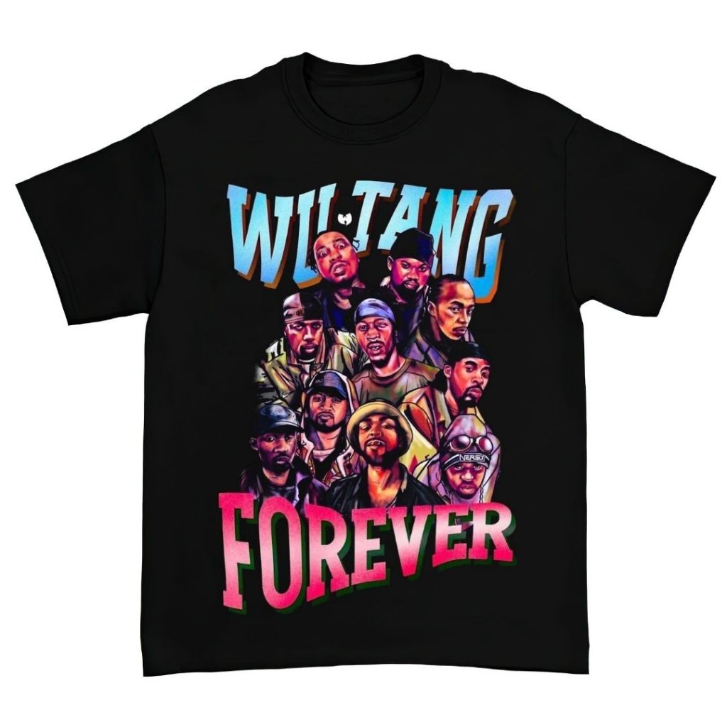 Psycho Crucify "Wu Tang Forever" Black Reguler T-Shirt | Kaos Reguler Fit | Katun 24s | Kaos Pria Wa