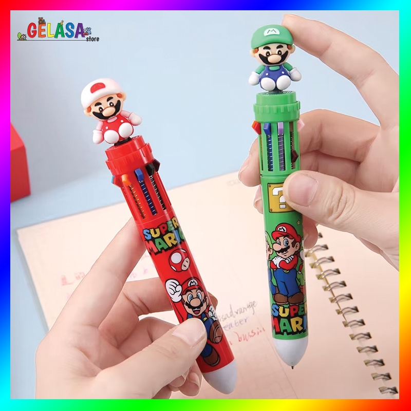 

Gelasa Pulpen Pen Cetek 10 warna motif Super Mario