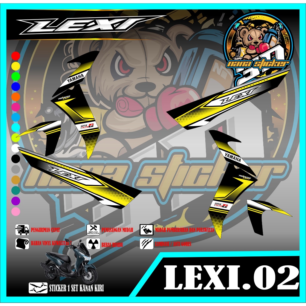 Striping LEXI- Stiker LEXI List Variasi Motor STICKER LEXI CODE 02