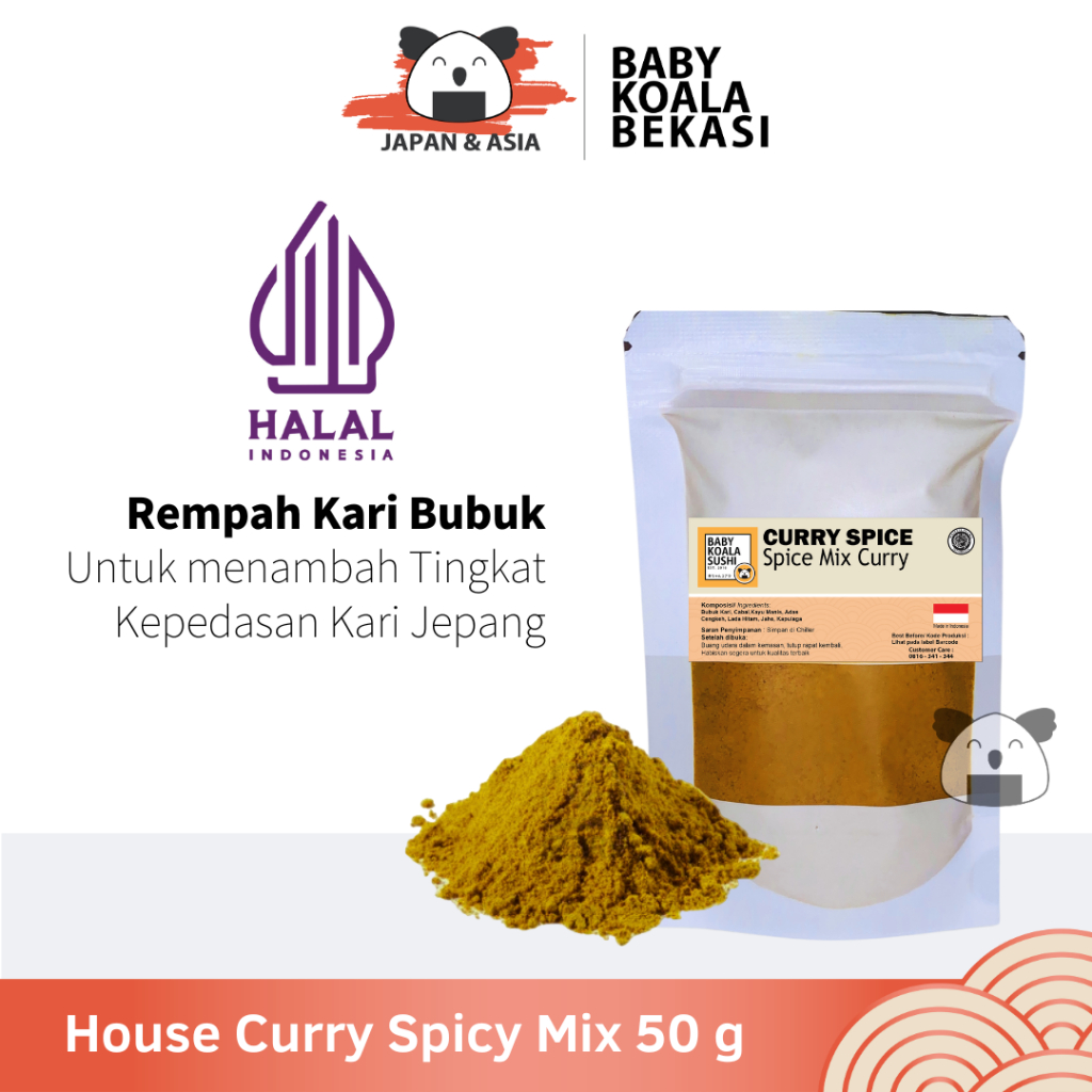 

HOUSE Japan Curry Spicy Mix Rempah Kari 50 g Halal │ Bubuk Kare Jepang Lokal - BKB