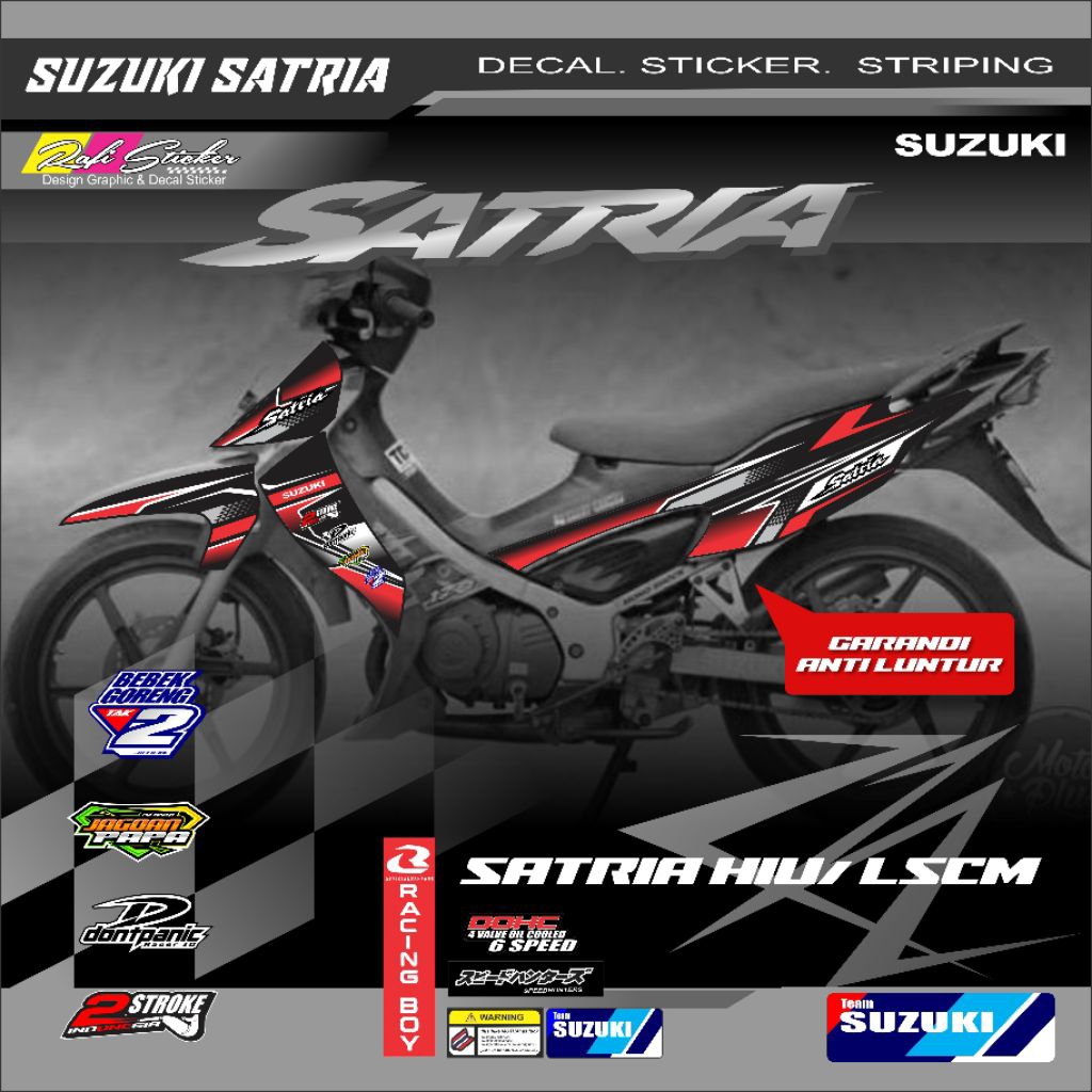 STRIPING SATRIA HIU VARIASI TERBARU 2004 / STICKER LIS VARIASI MOTOR SUZUKI SATRIA HIU