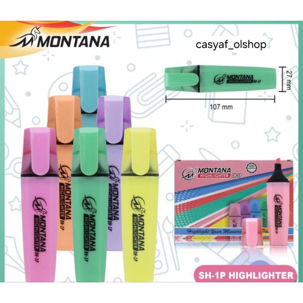 

STABILO HIGHLIGHTER MONTANA SH 1 WARNA PASTEL